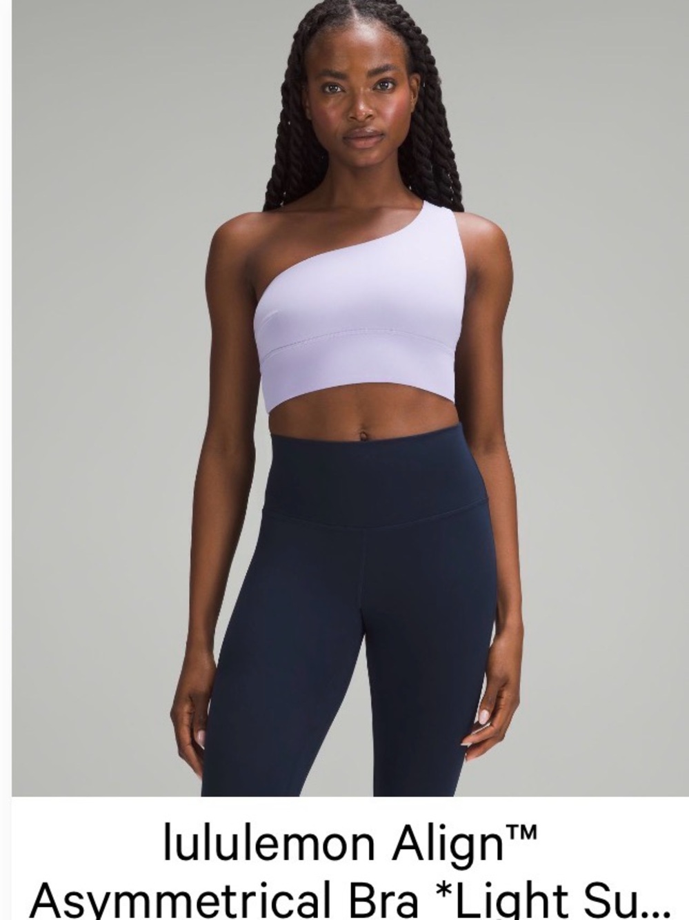 lululemon Asymmetrical One-Shoulder Sports Bra - Light Lavender